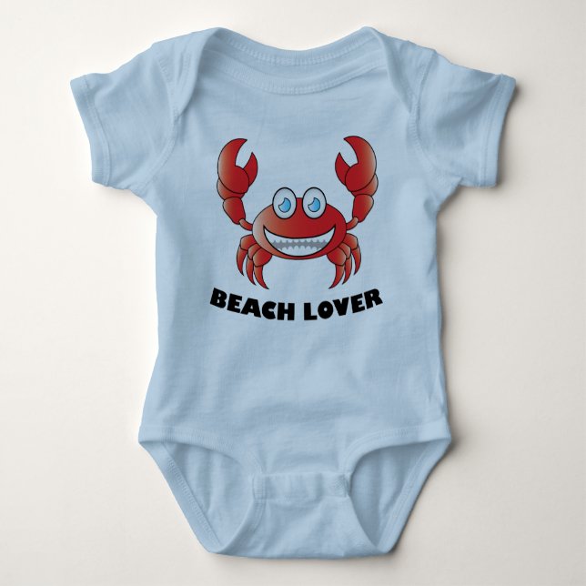 Beach Lover - Baby Jersey Bodysuit Strampler (Vorderseite)
