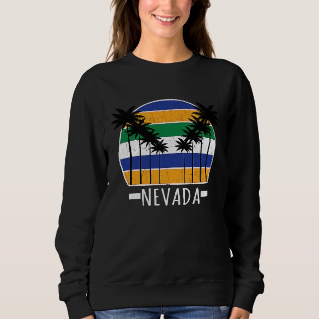 Beach Lover  Retro Nevada  Summer Distressed Sweatshirt (Vorderseite)