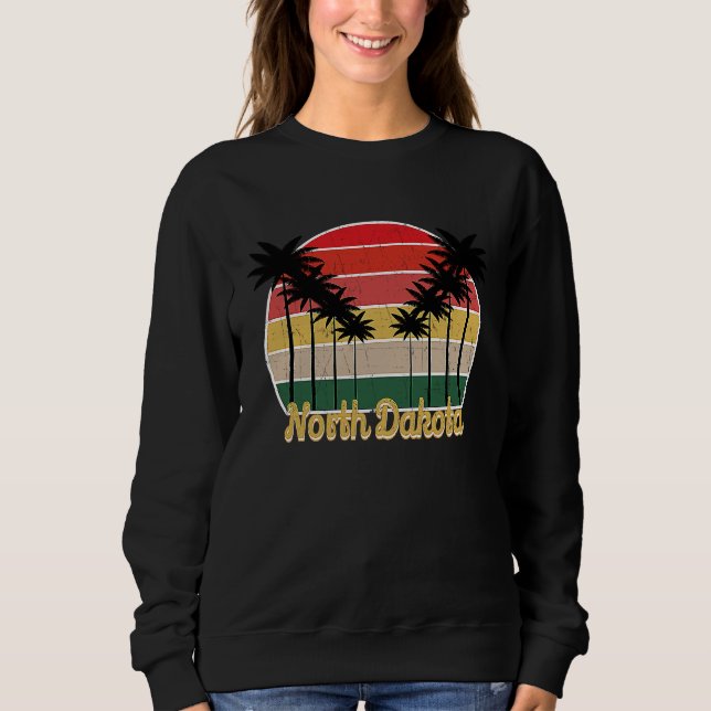 Beach Lover  Retro North Dakota  Summer Grunge Sweatshirt (Vorderseite)
