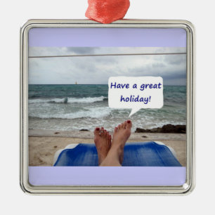 BEACH LOVER'S CHRISTMAS ORNAMENT AUS METALL
