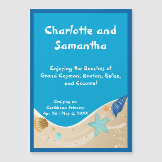 Beach Lovers Personalisiert Stateroom Door Marker Magnetkarte