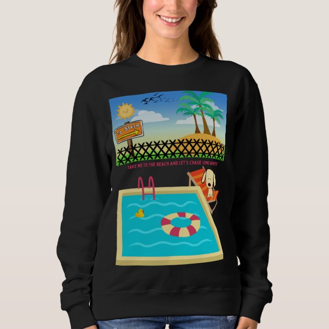 Beach loving Dog Ready to Hit the Sands  Wishing Sweatshirt (Vorderseite)