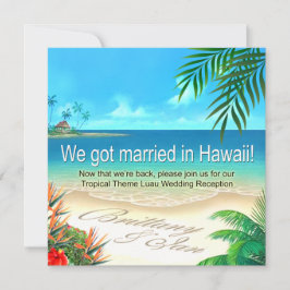 Beach Luau Hawaii Empfang erhält Namen im Sand Einladung