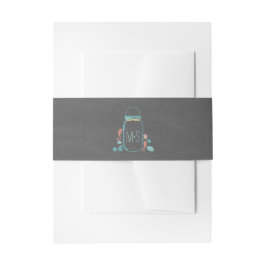 Beach Mason Jar Chalkboard Wedding Einladungsbanderole
