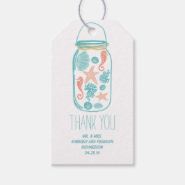 Beach Mason Jar Rustic White Wedding Geschenkanhänger