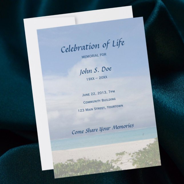 Beach Memorial Celebration of Life invitation (Créateur téléchargé)