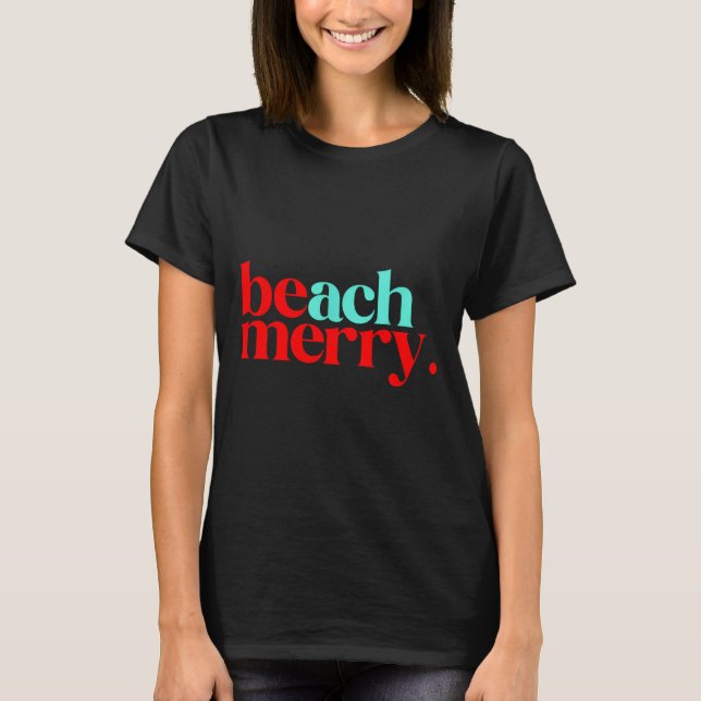 Beach Merry Christmas Funny  T-Shirt (Vorderseite)
