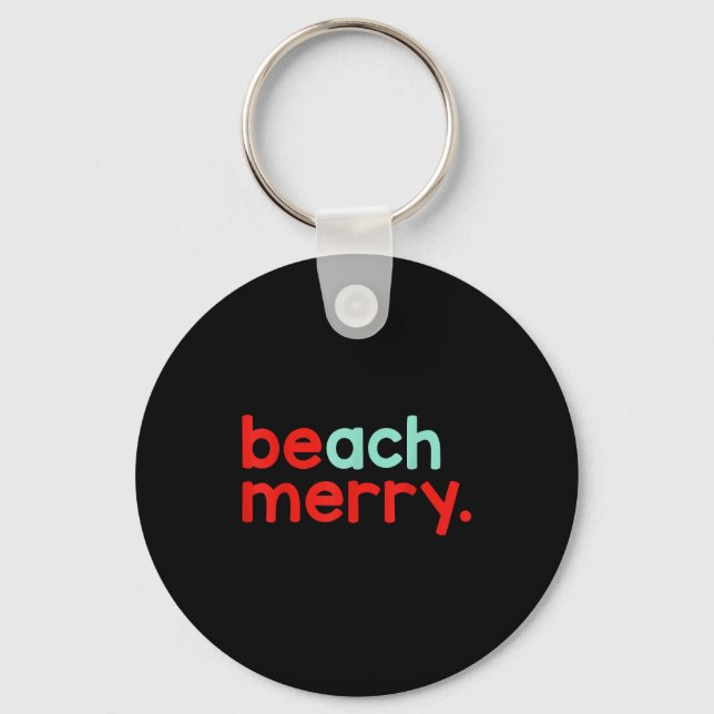 Beach Merry Christmas  Schlüsselanhänger (Vorderseite)
