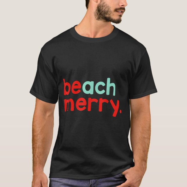Beach Merry Christmas  T-Shirt (Vorderseite)