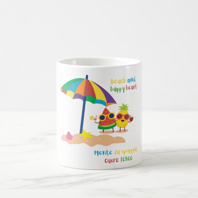 Beach Mind, Happy Heart Summer Verwandlungstasse (Mittel)