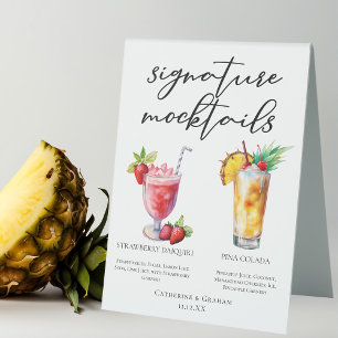 Beach Mocktails Strawberry Daiquiri Piña Colada Tischaufsteller
