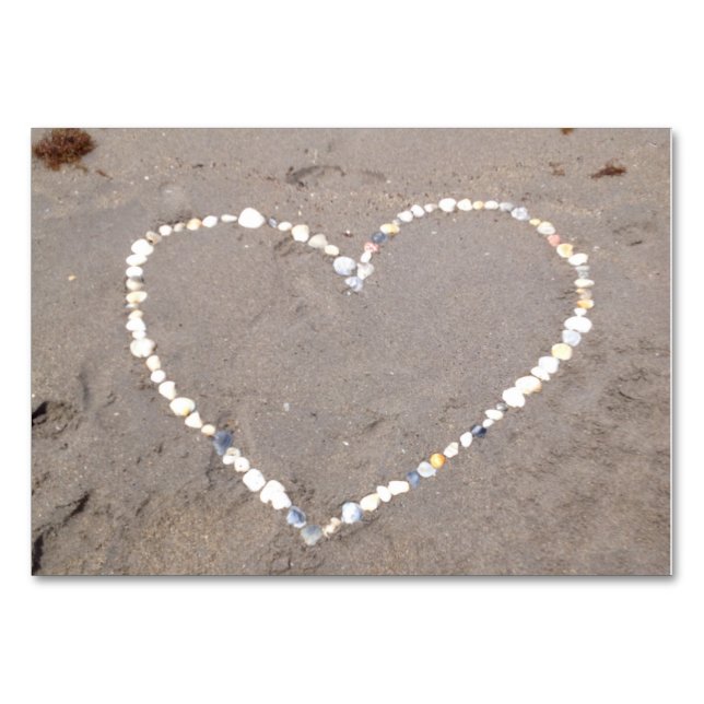 Beach Muschel Heart Tischnummer (Vorderseite)