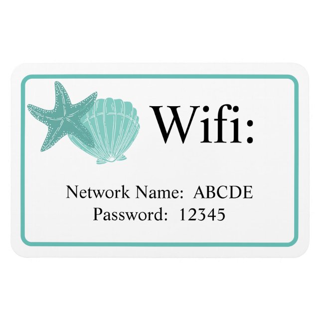 Beach Muscheln Airbnb Urlaub Vermietung Wifi Magnet (Horizontal)