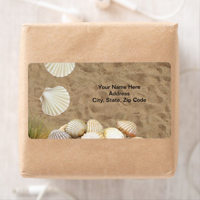Beach Muscheln Clams Sand Labels (Insitu)