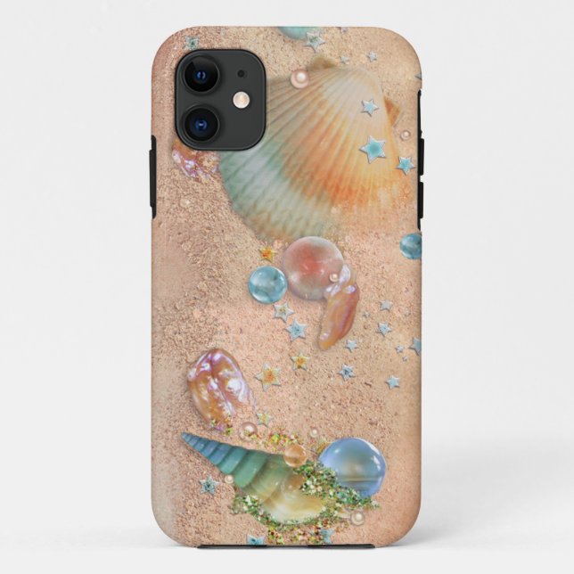 Beach Muscheln in Jewels Case-Mate iPhone Hülle (Rückseite)