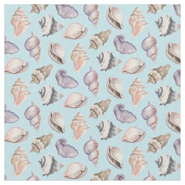 Beach Muscheln Nautical Ocean Pattern Stoff (Nahaufnahme)