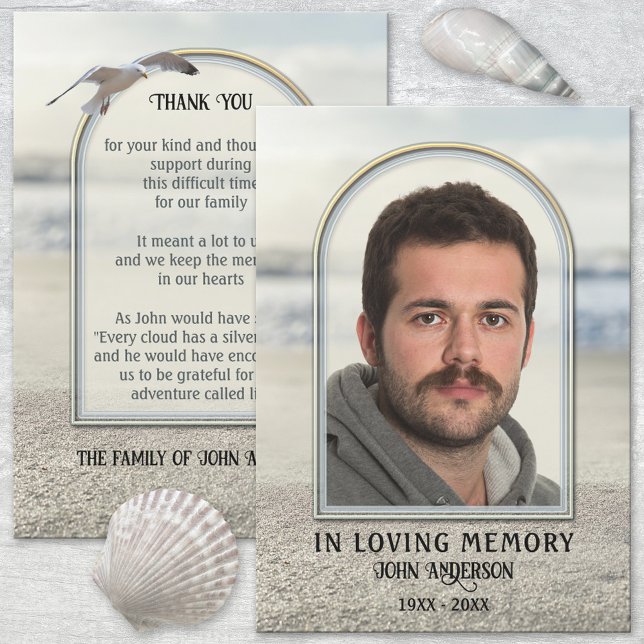 Beach Nature Foto Beileid Vielen Dank Dankeskarte (Von Creator hochgeladen)