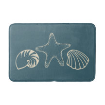 Beach Nautic Seashell Bath Mat Badezimmer Rug Gesc