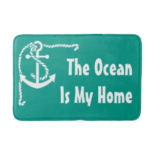 Beach Nautic Theme Badematte