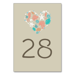 Beach Nautical Coastal Wedding Tischnummer