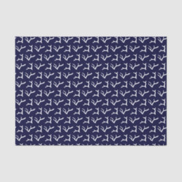 Beach Nautical Navy Blaues Minimalistisches Korall Seidenpapier