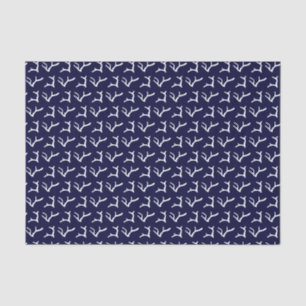 Beach Nautical Navy Blaues Minimalistisches Korall Seidenpapier