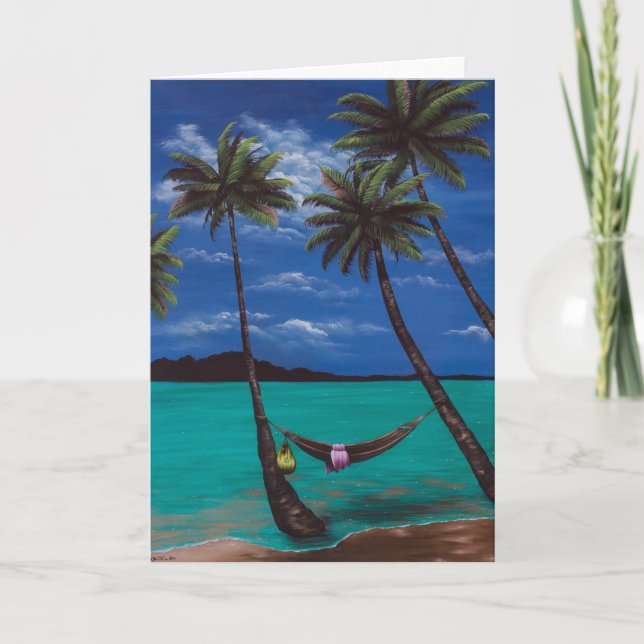 Beach Nickerchen Grußkarte Karte (Vorderseite)