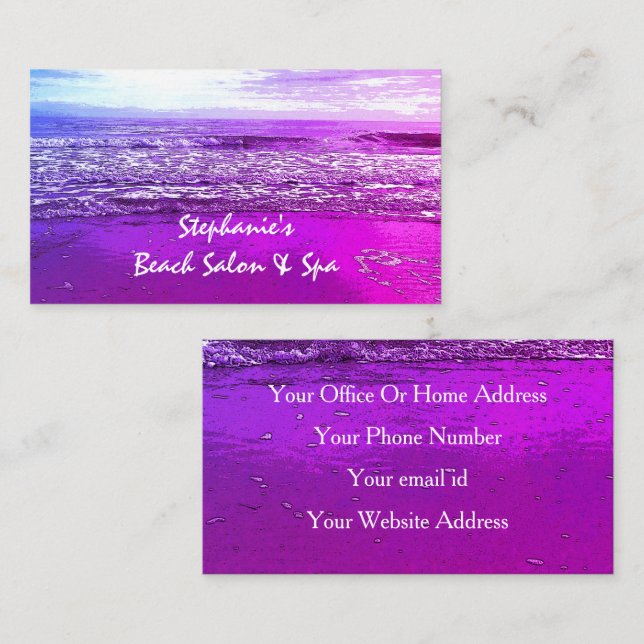 Beach Ocean Artistic Pink Tropical Paradise 2023 Visitenkarte (Vorne/Hinten)