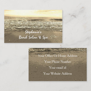 Beach Ocean Artistic Sepia Golden Abstrakt Visitenkarte