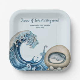 Beach Ocean Babydusche Pappteller