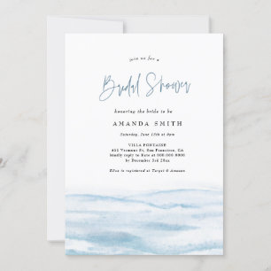 Beach Ocean Coast Dusty Blue Brautparty Invit Einladung