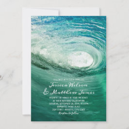 Beach Ocean Destination Surfen Schöne Hochzeit Einladung