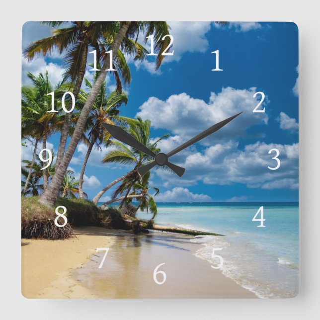 Beach Ocean Foto 168 Quadratische Wanduhr (Vorderseite)