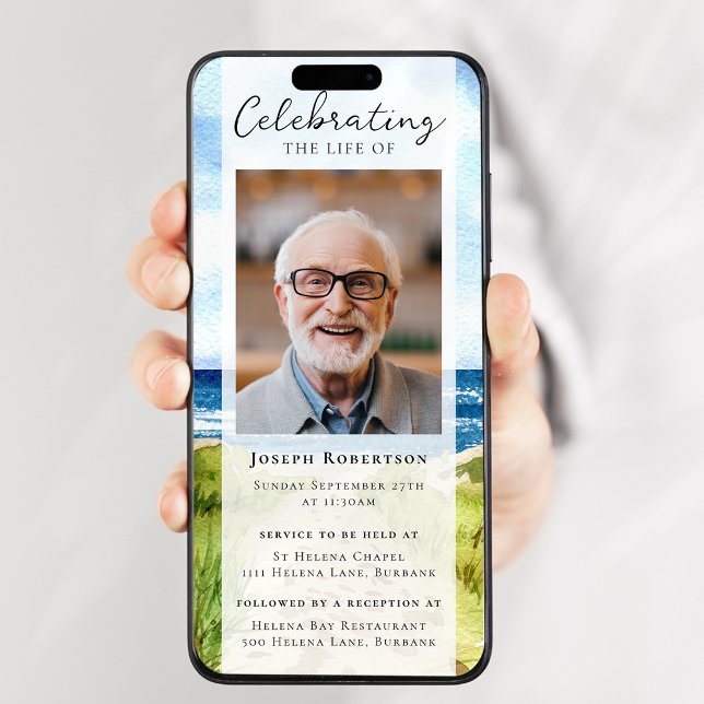 Beach Ocean Foto Beerdigung Digital Evite Einladung (Von Creator hochgeladen)