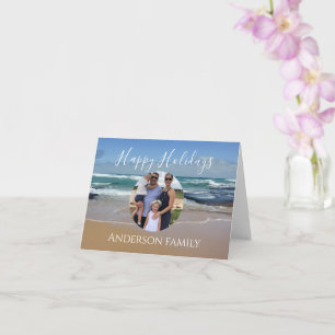 Beach Ocean Foto Happy Holidays Weihnachtskarte Karte