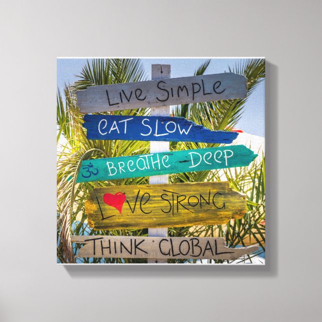 Beach Ocean Live Simple Inspiration Motivierend Leinwanddruck (Vorderseite)