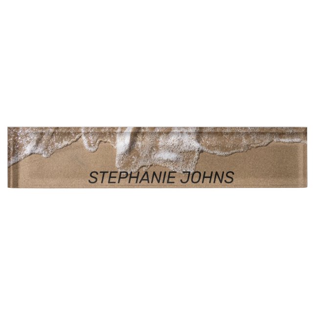 Beach Ocean Name Cute Nautical Office Decor Gift Namensplakette (Vorderseite)