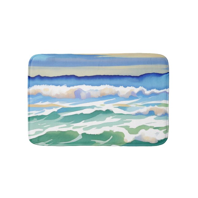 Beach Ocean Sea Design 300 Blue Green Badematte (Vorderseite)