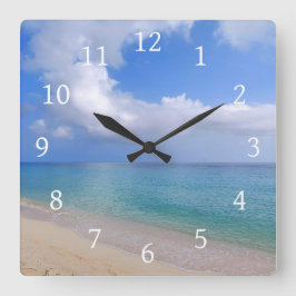 Beach Ocean Sea Foto 200 Quadratische Wanduhr