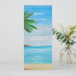Beach Ocean Seaside 50. Wedding Anniversary Food Menükarte