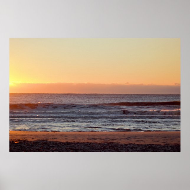 Beach Ocean Sunrise Foto Poster (Vorne)