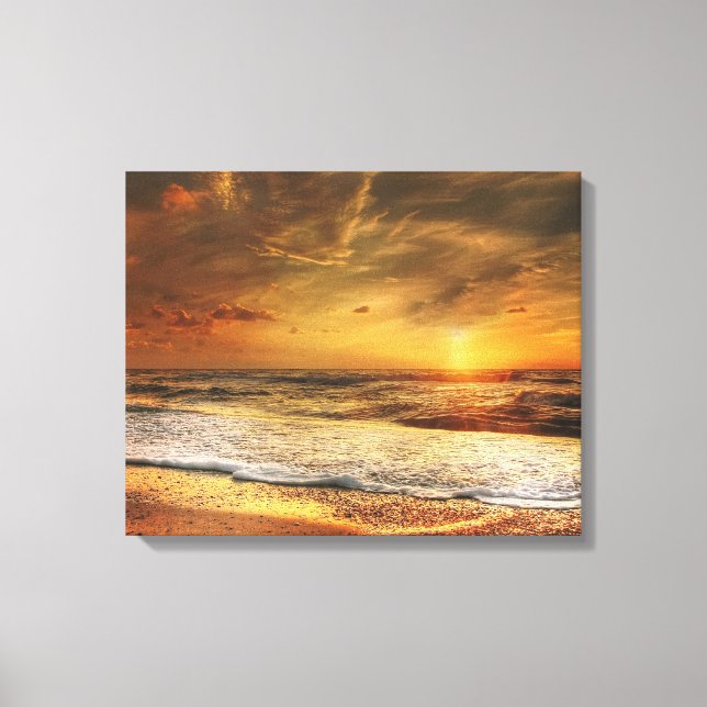 Beach Ocean Sunset Sunrise Fotografie Leinwand Pri (Vorderseite)