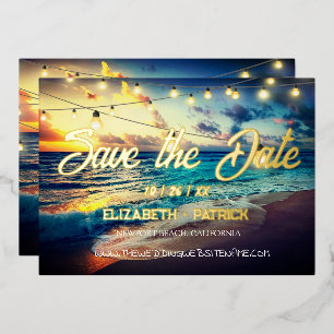 Beach Ocean Thema Save the Date Folieneinladung