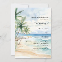 Beach ocean tropical palm destination wedding