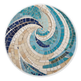 Beach & Ocean Waves Abstraktes Sea Aqua Blue Mosai Keramikknauf