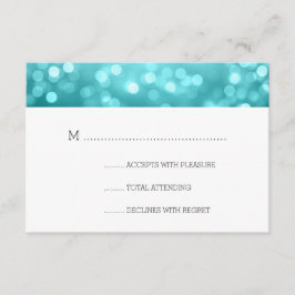 Beach Ombre Bokeh Lights Elegant Wedding UAWG RSVP Karte