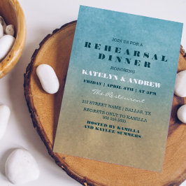 Beach Ombre Rehearsal Dinner Invitation Einladung