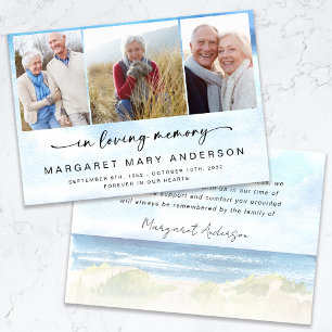 Beach-Ozean-Foto-Trauer-Danksagung Karte