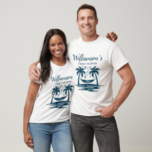 Beach Palm Tree Hammock Familienurlaub T-Shirt