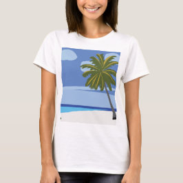 Beach Palm Tree Sommerurlaub Strand T-Shirt